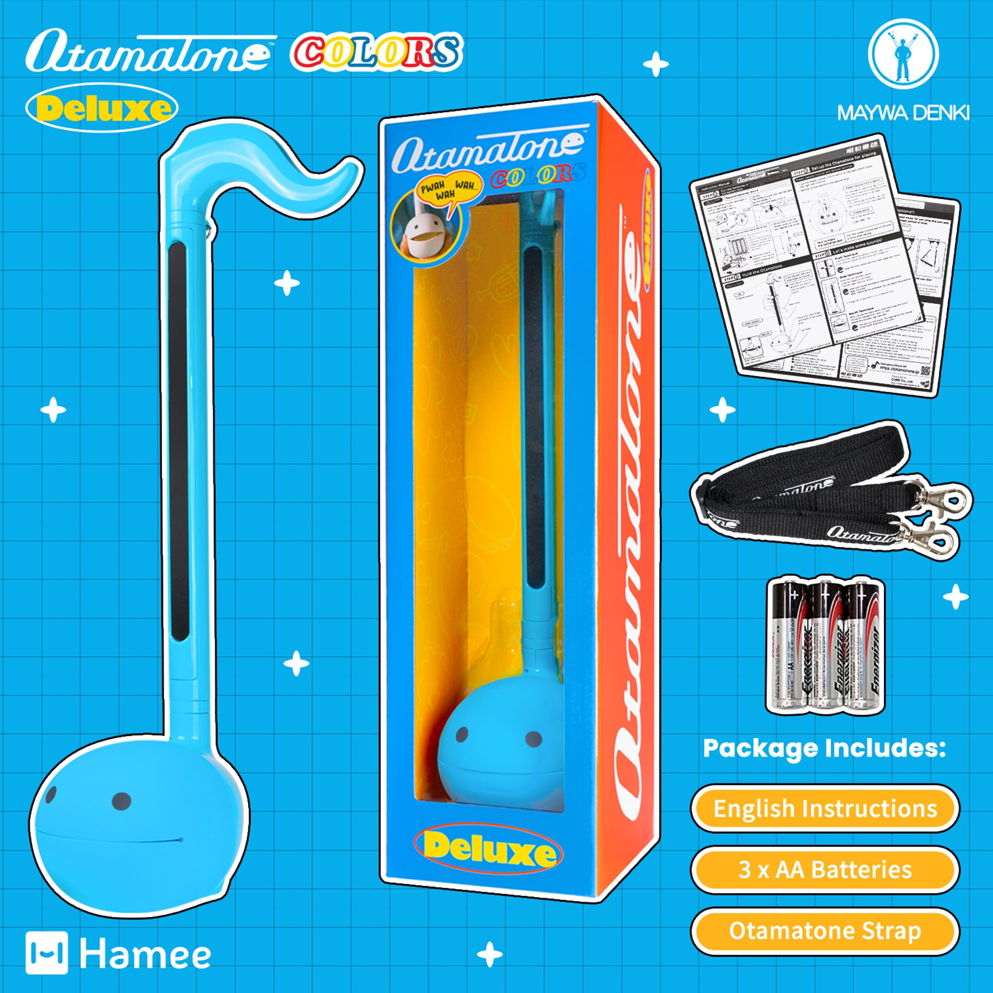 Otamatone Deluxe Musical Instrument Synthesizer for Adults - Blue
