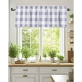 thumbnail image 2 of Curtain Valance for Windows,Purple White Plaid Kitchen Valances Rod Pocket Short Curtains,Classic Geometric Lattice Window Treatment Panel for Bedroom Bathroom 60x18in, 2 of 9