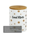 thumbnail image 2 of FASHIONCRAFT 88088 White Canister Stash Jar, Good Vibes Novelty Stash Jar, 2 of 5