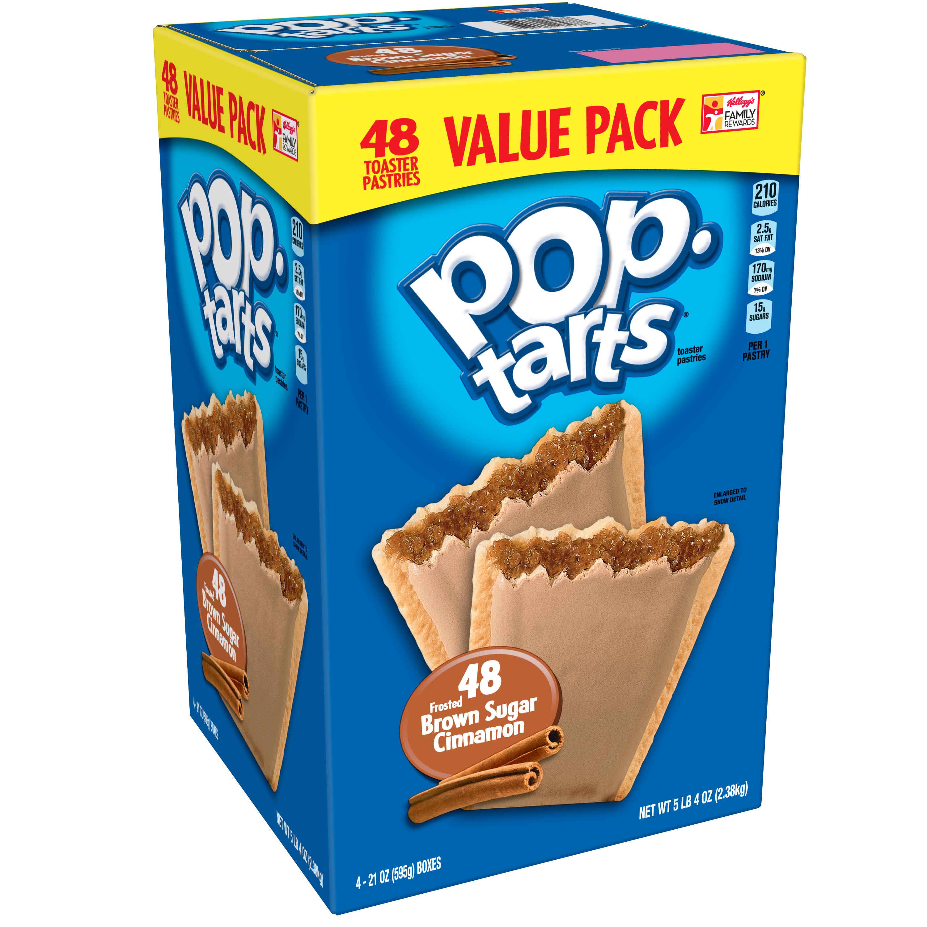 PopTarts, Breakfast Toaster Pastries, Frosted Brown Sugar Cinnamon, 48