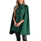 thumbnail image 4 of Abrigo de capa de doble botonadura con mangas abiertas Inspire Chic para mujer, color verde oscuro, talla M, 4 of 6