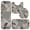 Grey and Gold Marble Pattern, variant on Black and Gold Marble Pattern Bathroom Rug Set 4 Piece,Includes Contour,Lid Cover,Bath Mat,Non-Slip Extra Soft Absorbent Washable