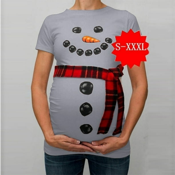 Flywake Summer Savings Clearance 2023! Breastfeeding Shirts For Women Plus  Size Maternity Nursing Tops Christmas Snowman Cartoon Short Sleeve  Maternity T Shirts Pregnancy Tee Tops 