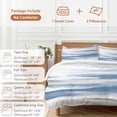 thumbnail image 6 of 3 Piece Blue Gray White Duvet Cover Set California King,Microfiber Comforter/Quilt Cover with Corner Ties and 2 Pillowcases,Modern Abstract Mottled Aesthetic All Season Bedding with Zipper Closure, 6 of 8