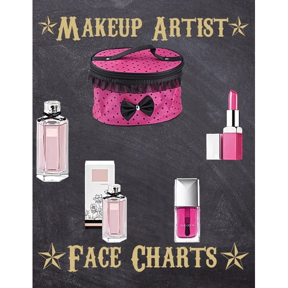 Makeup Artist Face Charts: Makeup cards to paint the face directly on paper with real make-up - Ideal for: professional make-up artists, vloggers and cosplay influencers - 150 cards - Size 8,5x11 (Pap