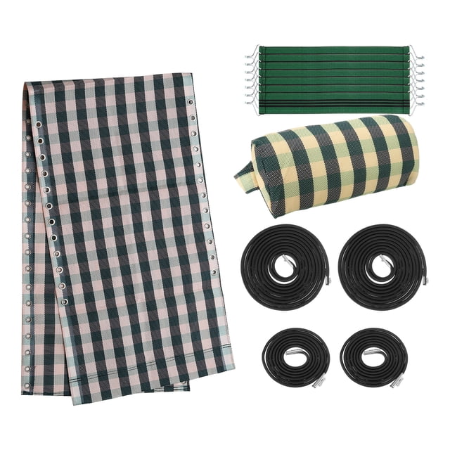 Tela de reemplazo para silla de gravedad Uxcell 63"x17" con kit de cordones para patio y piscina, verde
