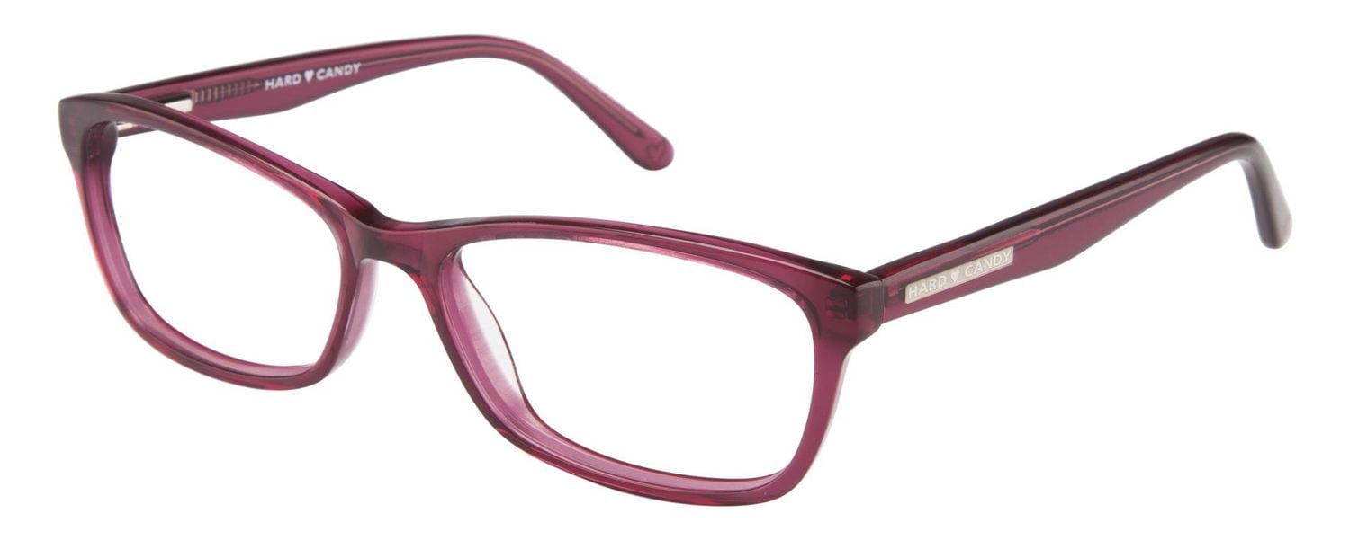 Hard Candy Womens Prescription Eyeglasses, All Nighter, Dark Pink, 53-15-135