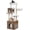 57.5“ Wood Walnut, variant on 57.5" Tree with Litter Box Enclosure for Large Indoor Cats | Wooden tower with sisal posts, hammock, condo & top perch; litter box furniture for multi- homes