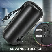 Oraolo Luster Bluetooth Speaker , Portable Speaker with Colorful Lights, Stereo Sound, Bluetooth 5.3, 24H Playtime, IPX6 Waterproof, AUX-in, Speaker for Outdoor Camping