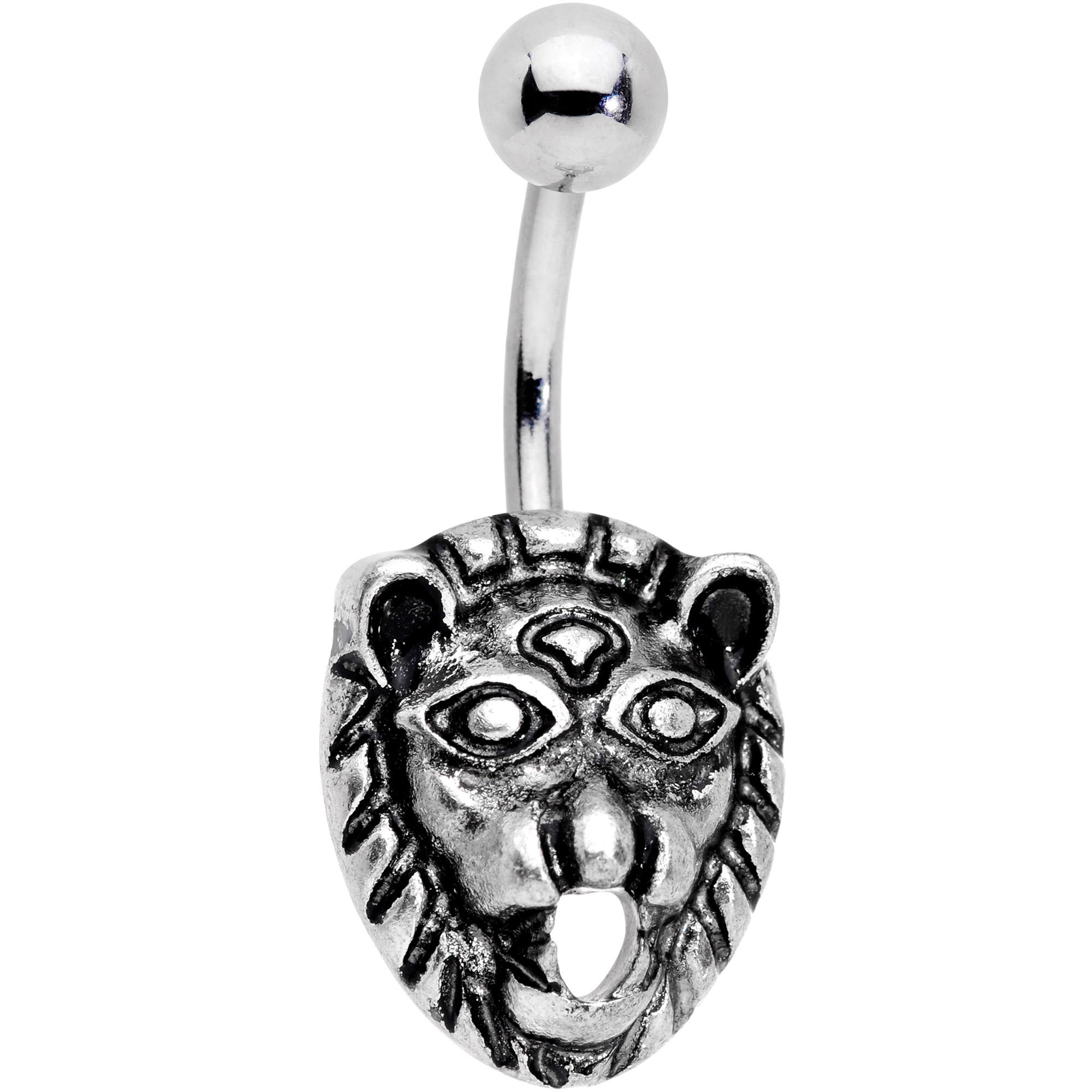 Body Candy 14G 316L Stainless Steel Navel Ring Piercing Belly Ring Lion