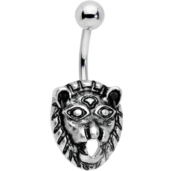 Body Candy 14G 316L Stainless Steel Navel Ring Piercing Belly Ring Lion Belly Button Ring 7/16" 11mm