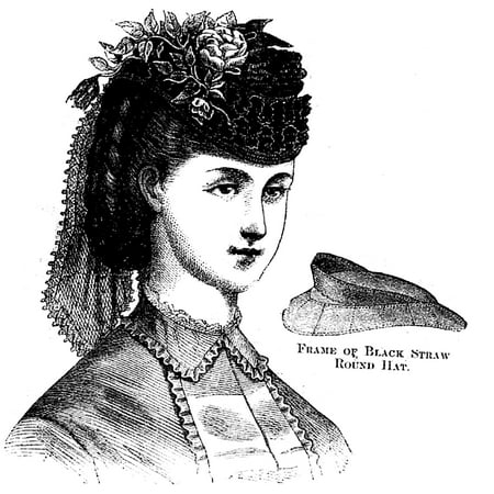 - Sewing Pattern: 1870 Black Straw Round Hat Pattern