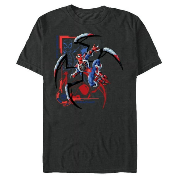 Marvel Mech Strike: Mechasaurs Avengers Spider-Man Arachno - Short Sleeve Blended T-Shirt for Adults - Customized-Dark Heather