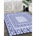 thumbnail image 3 of Ahgly Company Machine Washable Indoor Round Transitional Heavenly Blue Area Rugs, 7' Round, 3 of 7