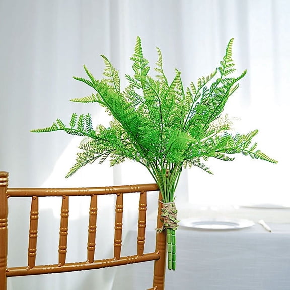 BalsaCircle 2 Green 19" Artificial Asparagus Fern Leaves Faux Greenery Stems Party Decorations