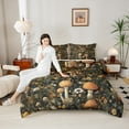 thumbnail image 4 of Manfei Kawaii Mushroom 3pcs King Size Comforter Sets,Floral Daisy Bedding Comforter Set,Botanical Plants Super Cozy Bedding Set,Microfiber Teens Bedroom Decor,Reversible, 4 of 8