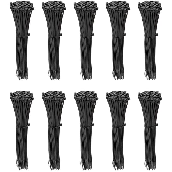 BDKWID-1000 Pack 4 inch Nylon Plastic Cable Zip Ties Small Wire Wraps Black