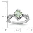 thumbnail image 3 of Sterling Silver Rhodium Green Quartz & Diamond Ring, 3 of 5