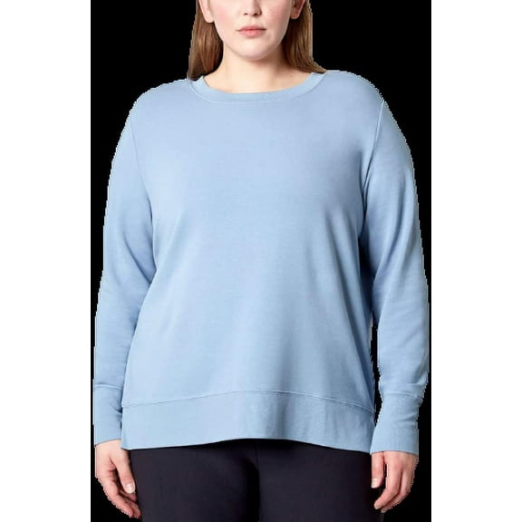 Mondetta Women's Long Sleeve Brushed Tunic (Ashley Blue, X-Large)