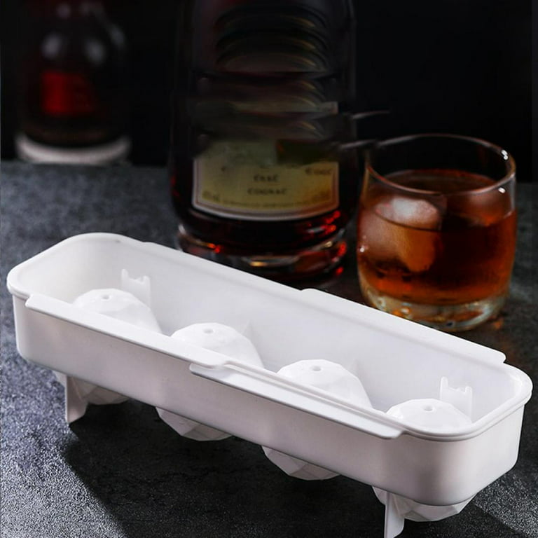 SKYCARPER Large Ice Ball Maker Molds for Whiskey Cocktail Bourbon, Big Novelty Round Ice Cube Mold 2 inch, Silicone Sphere Ice Cube Tray with Lid, Craft Round