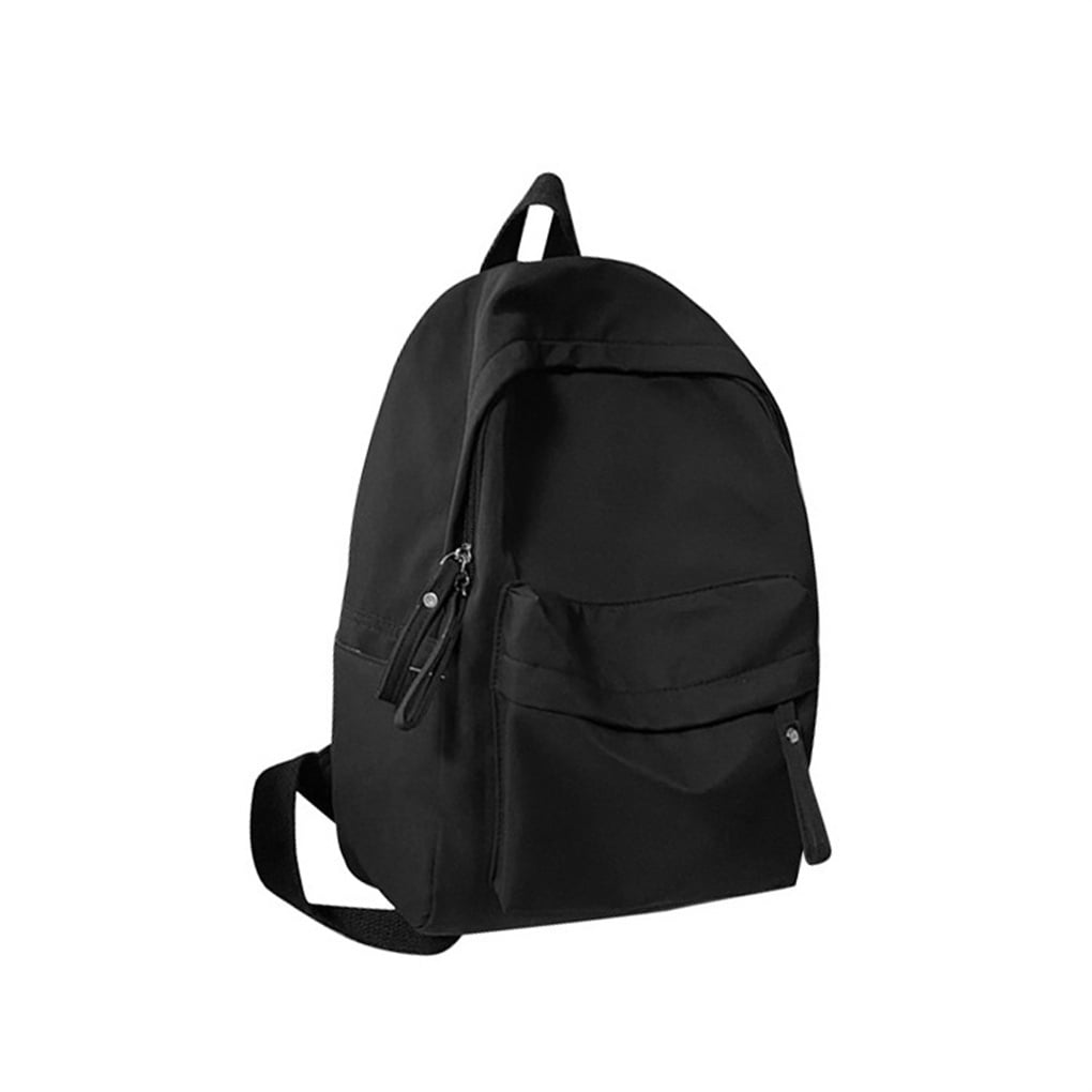 Nylon Backpack Solid Color Large Capacity Notebook Teens School Shoulder Shoulder Bag Girls Fabric Schoolbag Office Outdoor Accessories Gifts Black