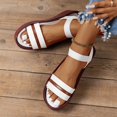 thumbnail image 4 of Sandalias náuticas con plataforma para mujer, zapatos de piel sintética con correa elástica en el tobillo y puntera abierta, cómodas sandalias sin cordones, 4 of 4