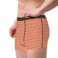 thumbnail image 4 of Kll Orange Gingham Men'S Cotton Boxer Briefs Underwear-Large, 4 of 9