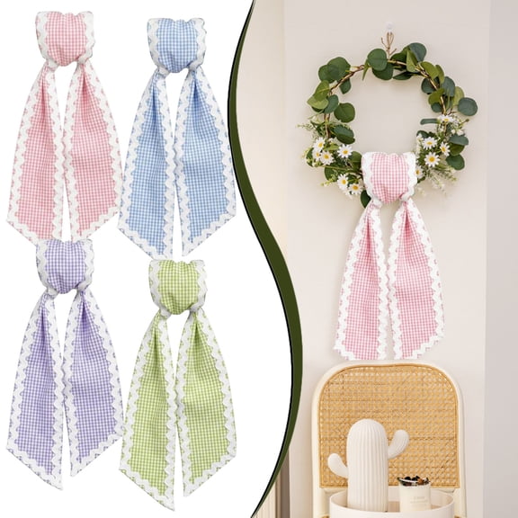 Goodw7 Wreath Ribbon Sash, Soft Polyester Fabric Wavy Trim for Wreath Sashes and Garland Accents, Decorative Sash Ribbon for Front Door Fall Summer Christmas Home Styling