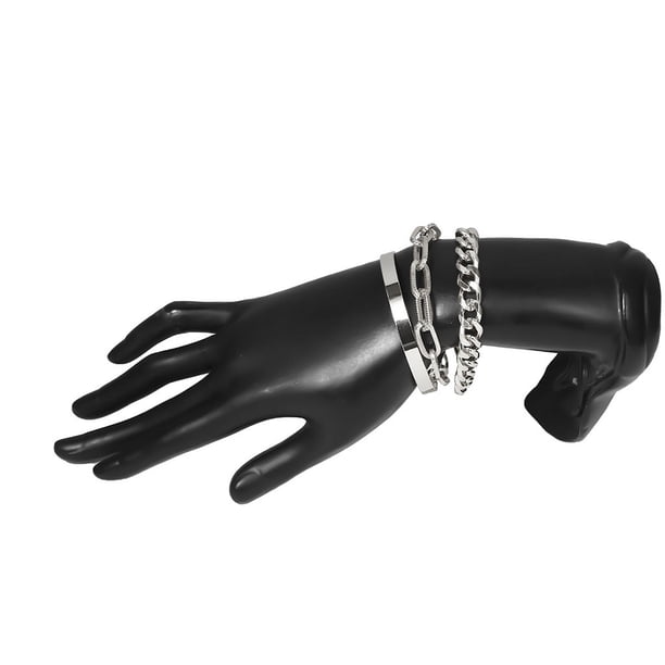 Conjunto de Pulseras Fernando Aleación Simplicidad Oro Grueso Plata