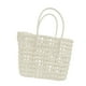 thumbnail image 1 of Bolso de mano tejido para mujer, de gran capacidad, elegante y portátil, para vacaciones. Blanco, 1 of 9