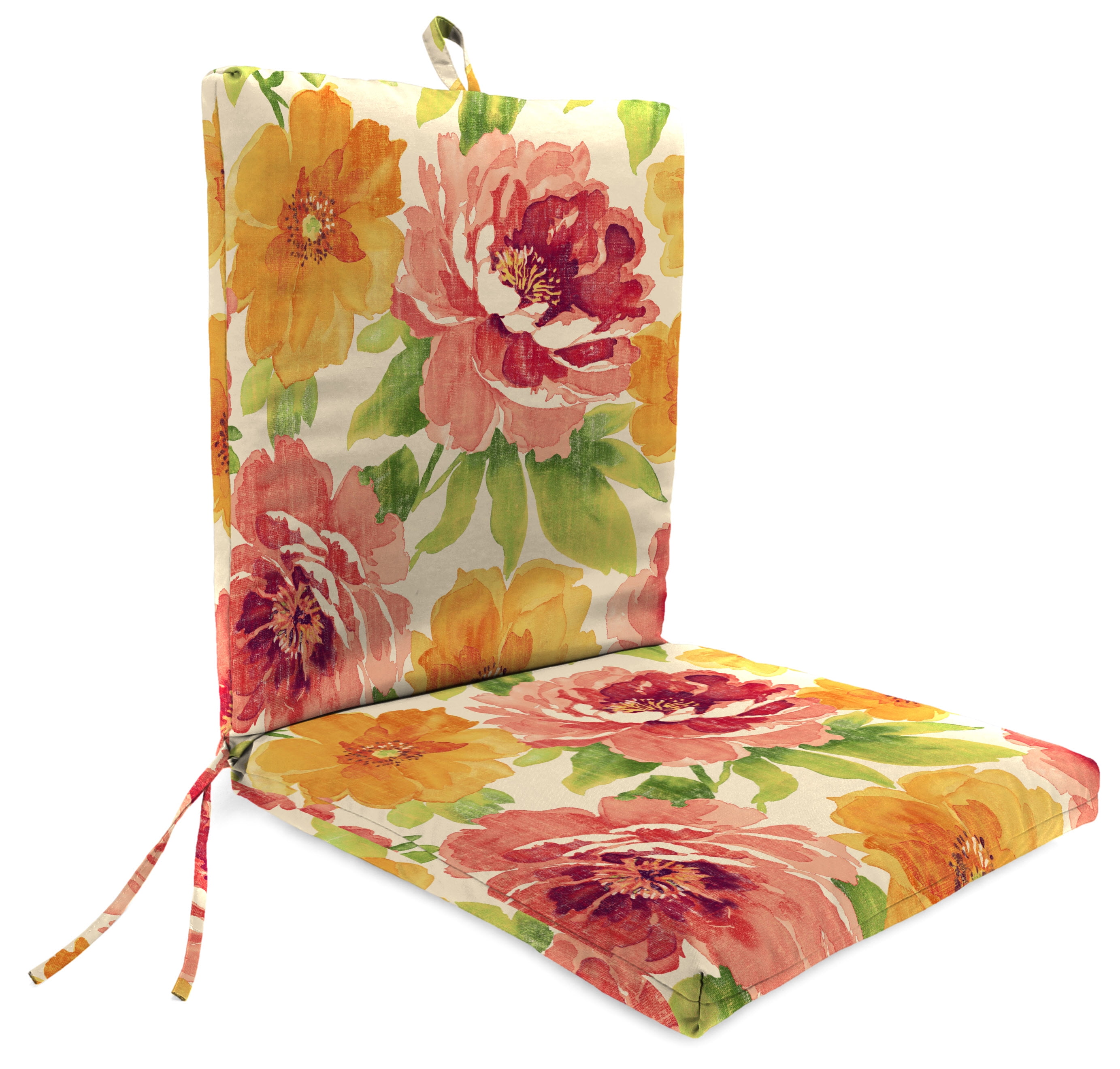 Mainstays Muree Primrose 1 Piece Outdoor Dining Chair Cushion