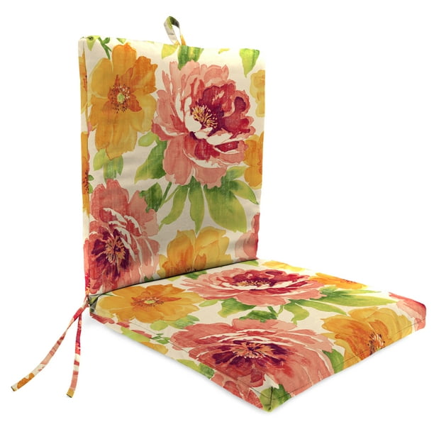 Mainstays Muree Primrose 1 Piece Outdoor Dining Chair Cushion Walmart