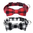 thumbnail image 1 of Collar para perro Malier, pajarita navideña a cuadros, ajustable, tamaño grande, 1 of 6
