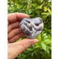 thumbnail image 2 of Chevron Amethyst Gemstone Hearts, Polished Chevron Amethyst Puffy Hearts, Chevron Amethyst Palm Stone, Chevron Amethyst Heart (2 Hearts）, 2 of 8