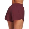thumbnail image 4 of Cadmus Womens Athletic Running Shorts Lightweight High Split Comfy Liner for Gym Workout Track,1 Pack,Wine Red,S, 4 of 8
