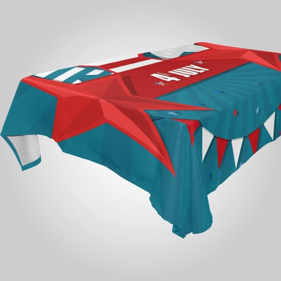SKYSONIC Independence Day Rectangle Tablecloth Spill-Proof Polyester Table Cloth Table Cover for Kitchen Dining Picnic Holiday Party Decoration,60x120 Inch