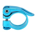 thumbnail image 1 of Abrazadera para tija de sillín de bicicleta de aleación de aluminio de diseño duradero y liberación rápida de 34,9 mm, color azul, 1 of 8