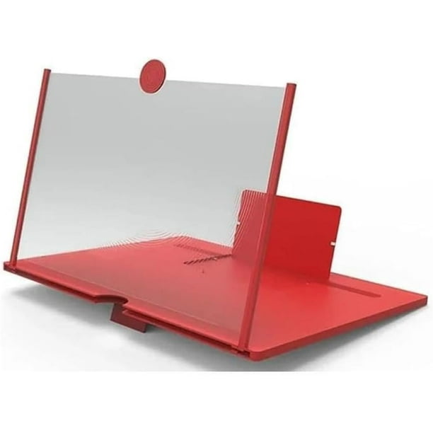 Screen Magnifier 2025 Version, Foldable 3D HD Magnifier Pull-Out for Phone Magnifying 10-12inch Screen Amplifier Smart Mobile Phones Movies, Stand Cool Gadgets for Women(Red,12 inch)