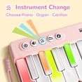thumbnail image 3 of Minipiano de juguete iPlay iLearn Kids con luces de arcoíris, color rosa, 3 of 7