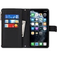 thumbnail image 6 of iPhone 11 Pro Max Phone Case Wallet for Women Men with Credit Card Holder, iPhone 11 Pro Max Crossbody Case with Strap Shoulder Lanyard, Zipper Pocket PU Leather Cases,6.7 Inch Black, 6 of 16