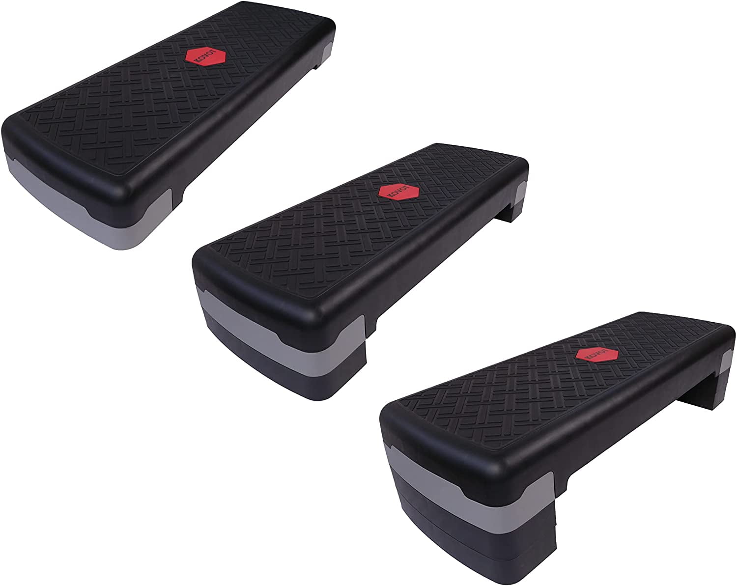 KOVOT Workout Step with Risers Mobility Stool for Seniors Kids Pets 3 Levels Adjustable Height 4