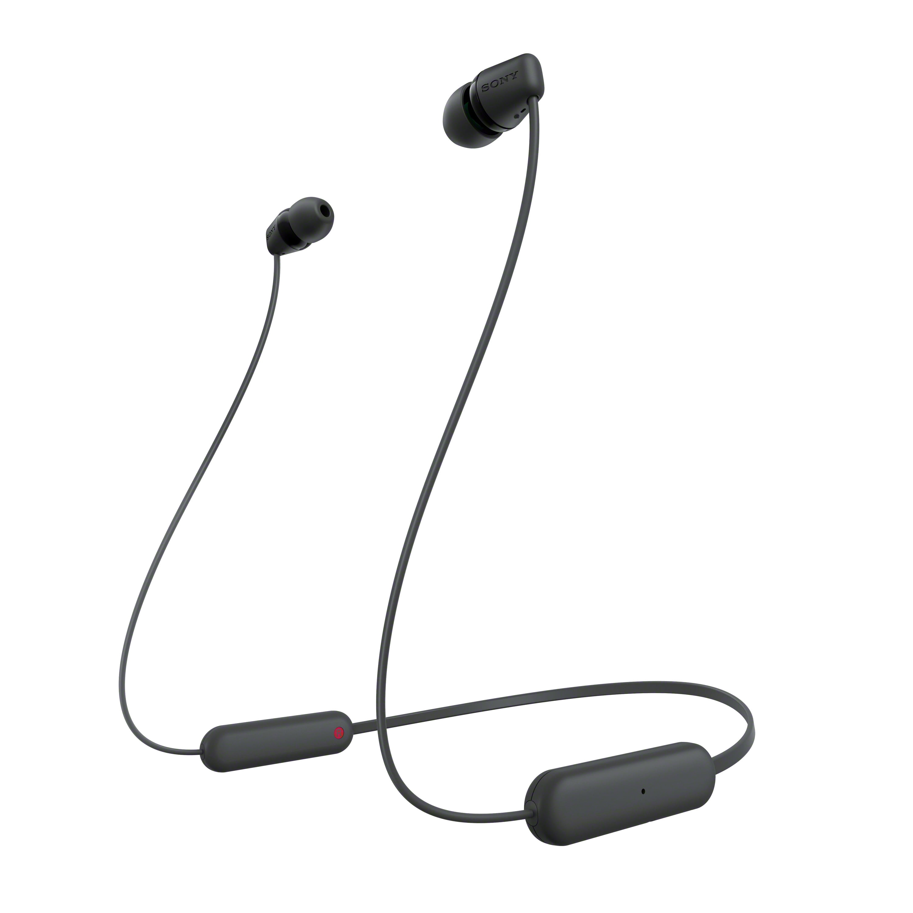 Sony WI-C100 Wireless In-ear Bluetooth Headphones with built-in microphone, Black
