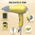 thumbnail image 3 of Travel Portable Foldable Hair Dryer Dual Voltage 125/250V with Two Concentrator & Diffuser Nozzles,Gold, 3 of 8