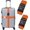 Orange, variant on 2 Pack Blue Adjustable Cross Luggage Straps with 3-Dial Combination Lock & ID Tag Slot (2" W x 165" L), Heavy-Duty Suitcase Belts for Travel