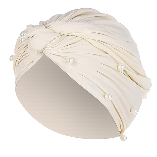 CHENMEI Turban pour Femmes Perles Chapeau Indien Musulman Bonnet Chimio Turban