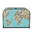 thumbnail image 2 of Balery World Travel Line Icons Map Pattern Oven Cover Kitchen Bread Machine Protector, 4 Slice Toaster Cover for Home, Anti Dust Fingerprint Coaster Cover, 2 of 7