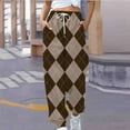 thumbnail image 2 of JGTDBPO Sweatpants For Women Baggy Lounge Ankle Banded Checker Printed Pants Elastic Waist High Waist Drawstring With Pockets Long Pants Sporty Gym Athletic Fit Jogger Workout Bottom Trousers, 2 of 5