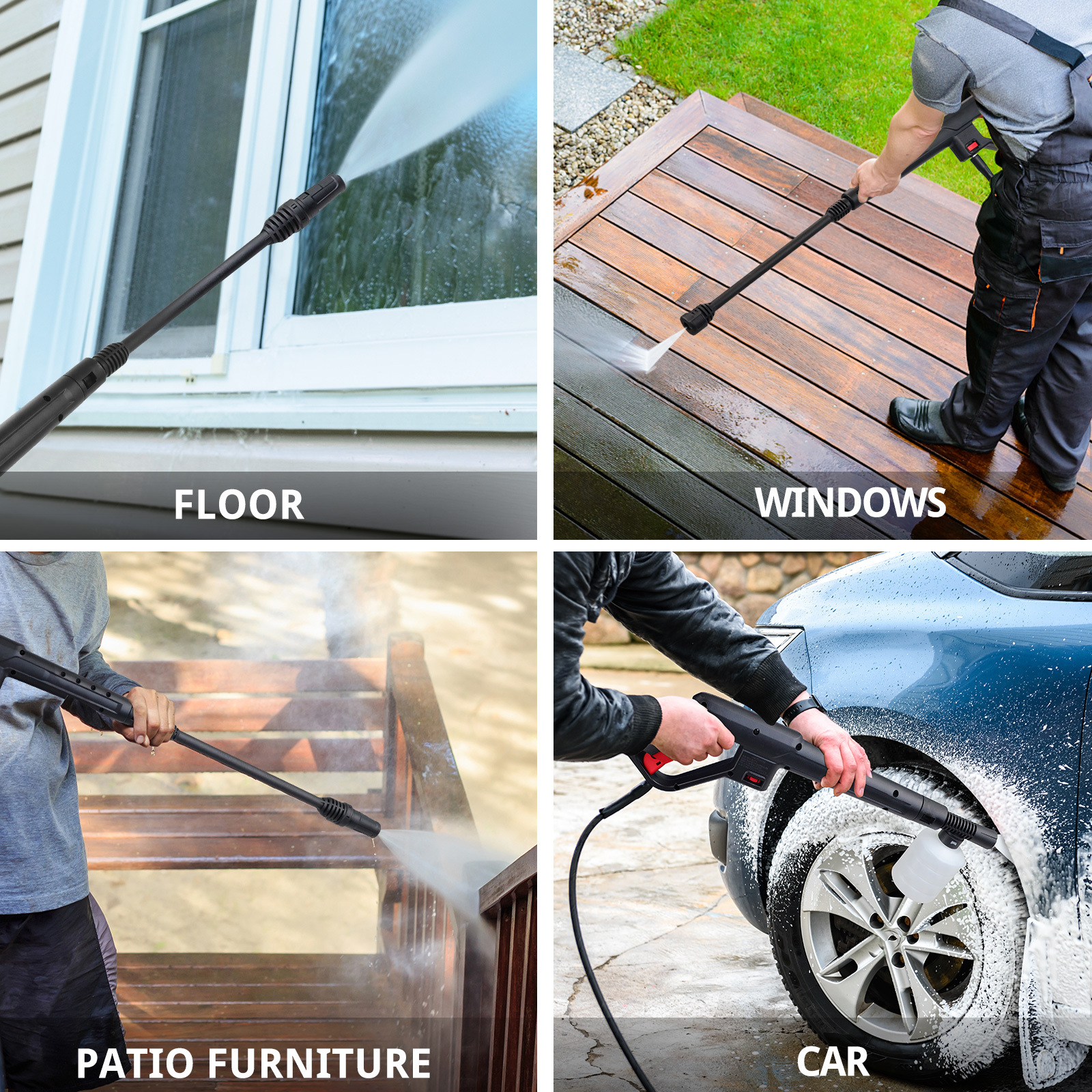 PowerSmart 1850 PSI at 1.85 GPM 120V  Adjustable Nozzle Foam Cannon Electric High Pressure Washer