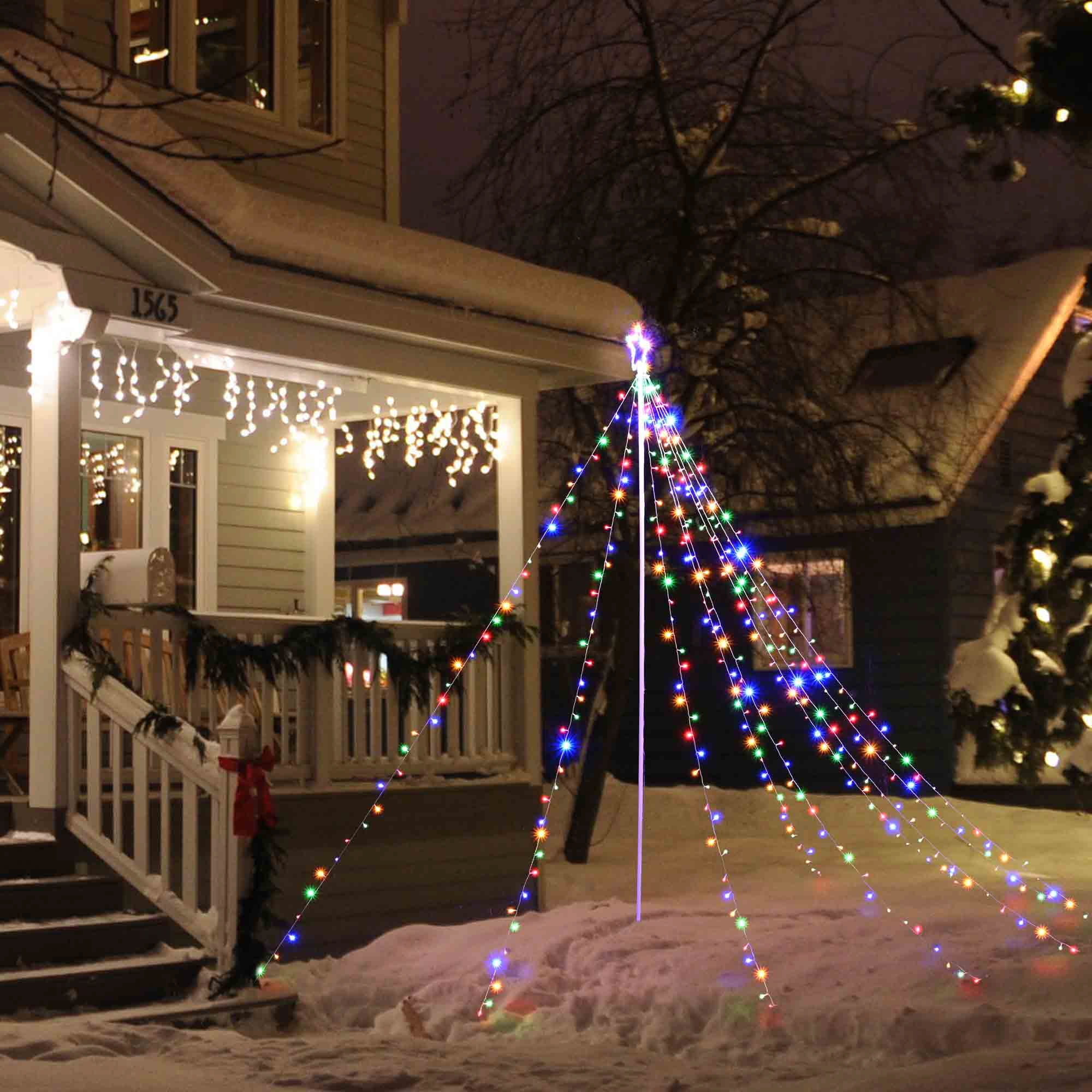 TheLAShop Christmas Tree Light with Pole & Star 9 Strings