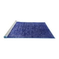 thumbnail image 2 of Ahgly Company Machine Washable Indoor Square Oriental Blue Industrial Area Rugs, 6' Square, 2 of 4
